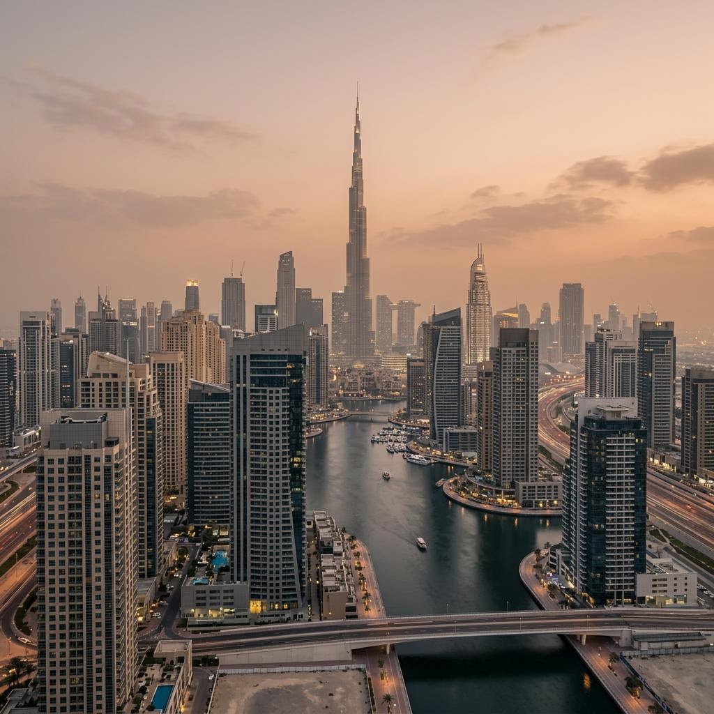 Dubai skyline and residential towers representing international property campaigns